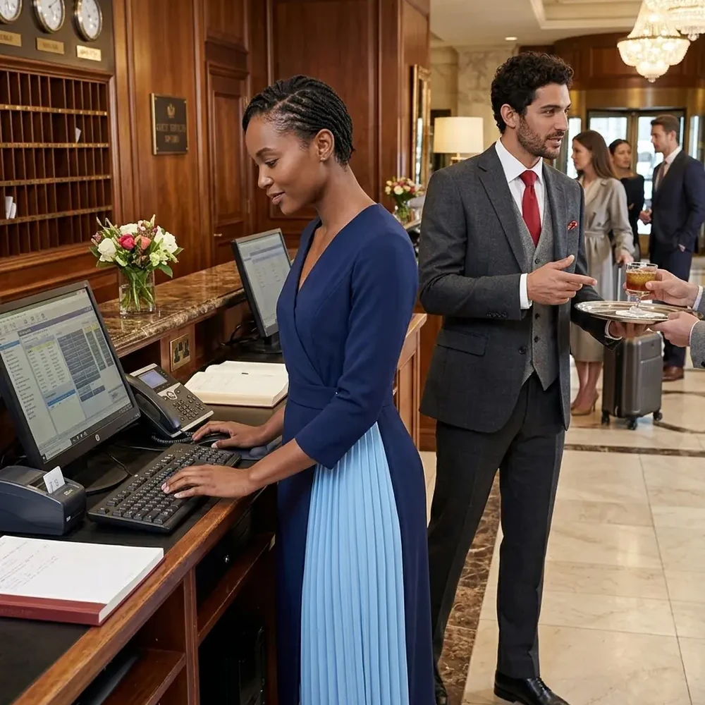 Boutique hotel front desk