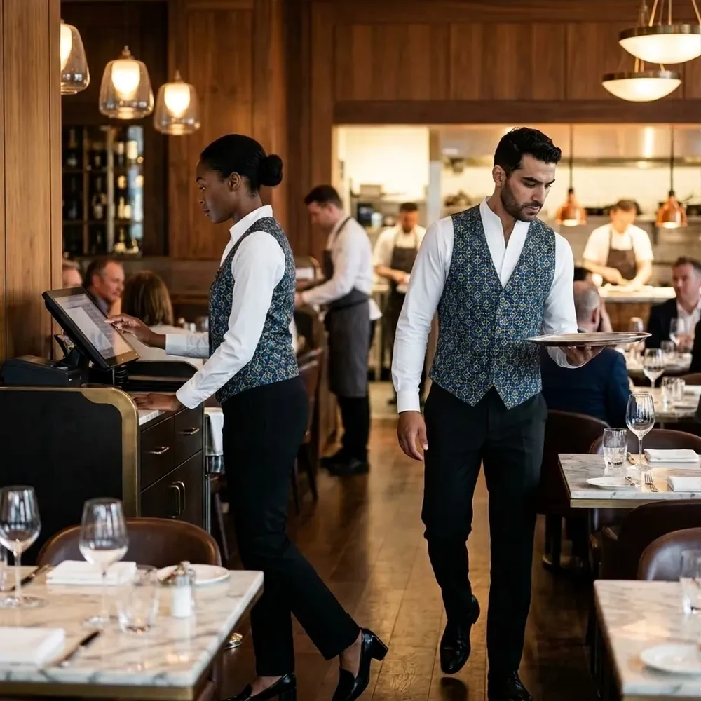 Restaurant host and server uniforms