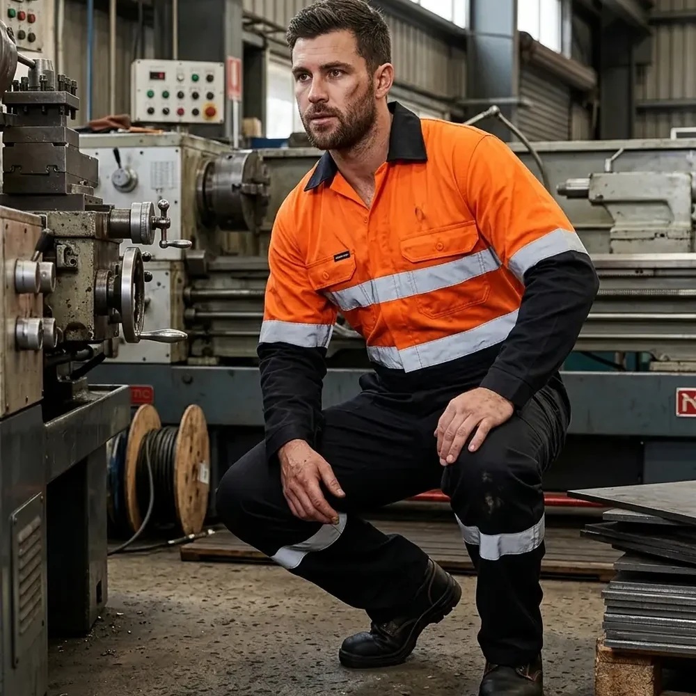 Orange reflective workwear